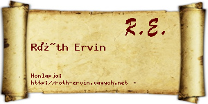 Róth Ervin névjegykártya