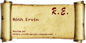 Róth Ervin névjegykártya