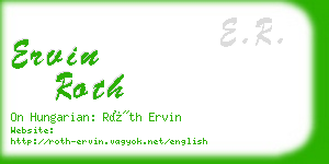 ervin roth business card